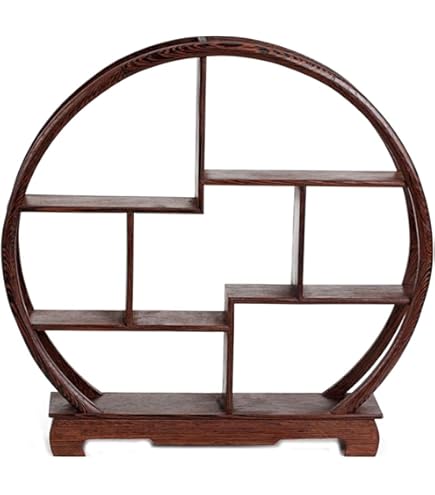 Amazon｜珍品棚 香炉台 瓶台 花台 盆栽台 木製 丸型 大 中国茶器